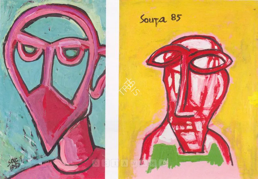 Souza, F.N. (Artist). Untitled (Portrait Of A Man). Gouache on paper, 1950 | Painting | FineArts | 00755572