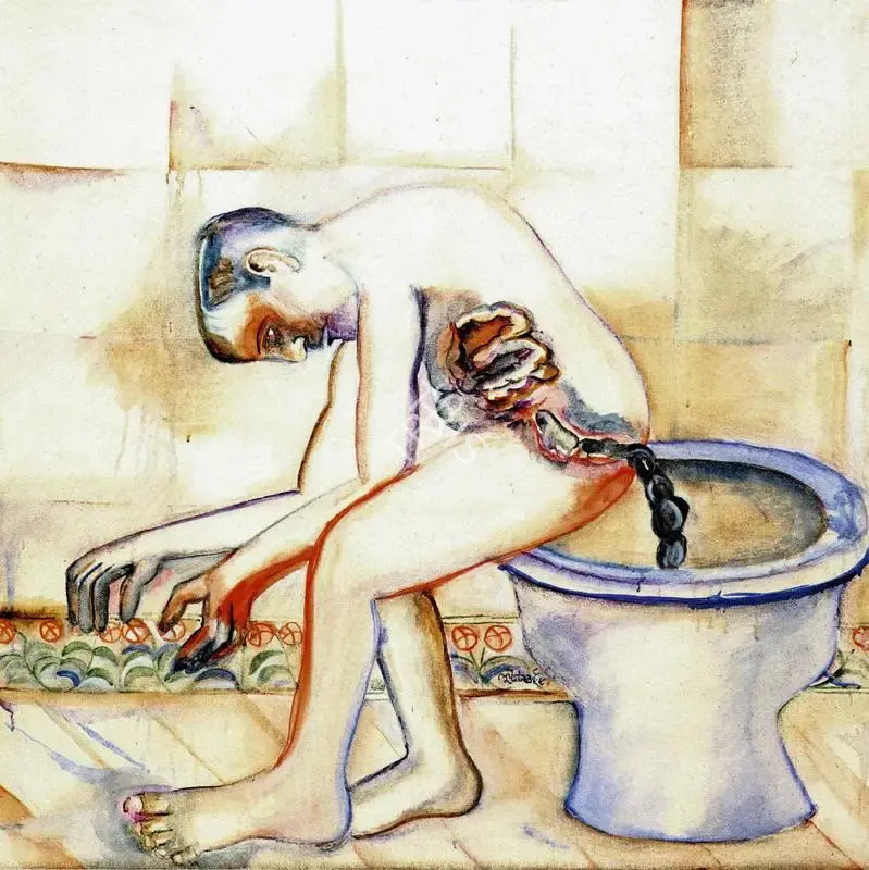 Khakhar, Bhupen P. (Artist). At the End of the Day Iron Ingots Came Out, 1999 | Painting