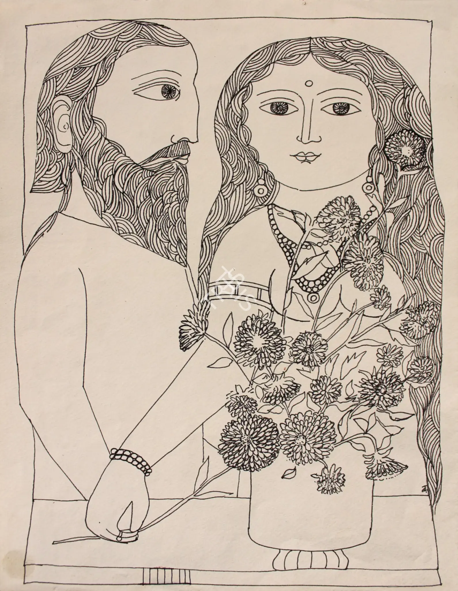 Narayan, Badri (Artist). Untitled, n.d. | Drawing