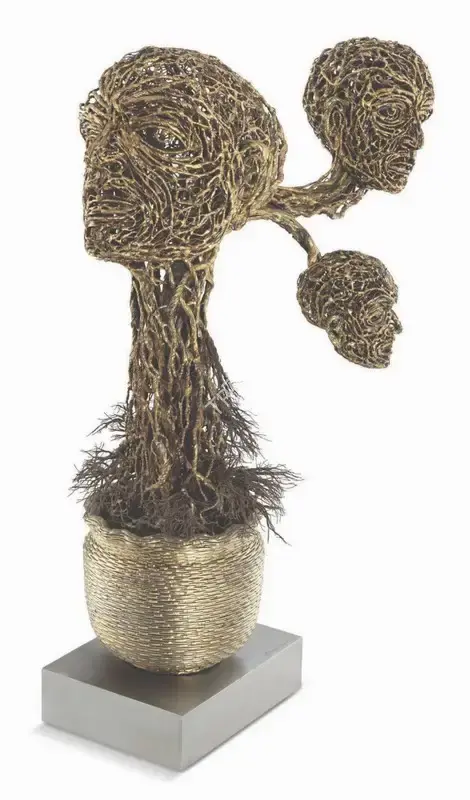 Singh, Dhananjay (Artist). Untitled. Bronze and stainless steel wire, n.d. | Sculpture | FineArts | 00603274