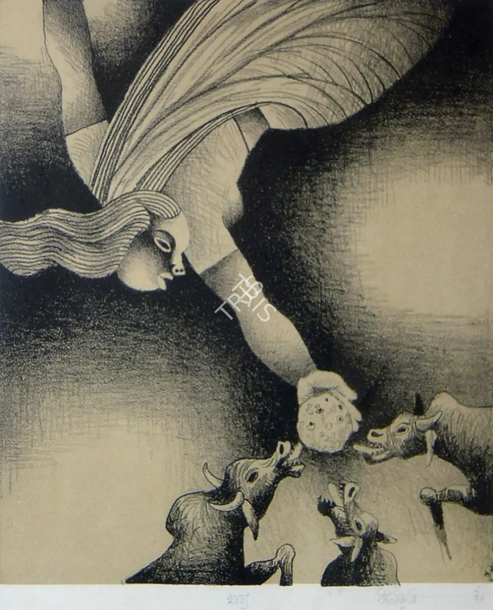 Dasgupta, Dharmanarayan (Artist). Food. Lithograph on paper, 1991 | Graphic Art | FineArts | 00900605