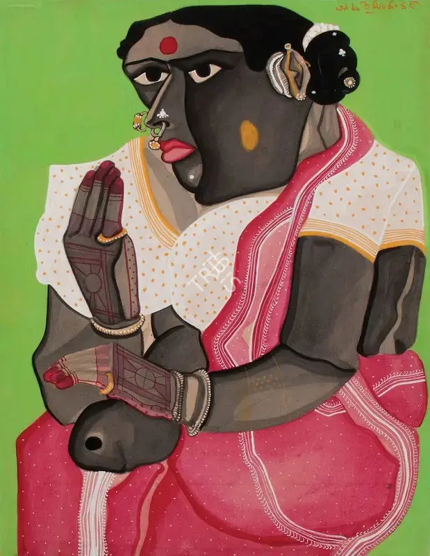 Vaikuntam, Thota (Artist). Untitled. Gouache on paper pasted on board, 1989 | Painting | FineArts | 00755740