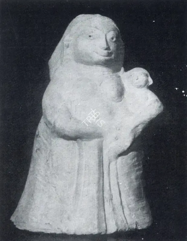 Dhanapal, S. (Artist). Mother and Child. Terracotta, 1957 | Marg, December 1962 | Sculpture | FineArts | 00674913