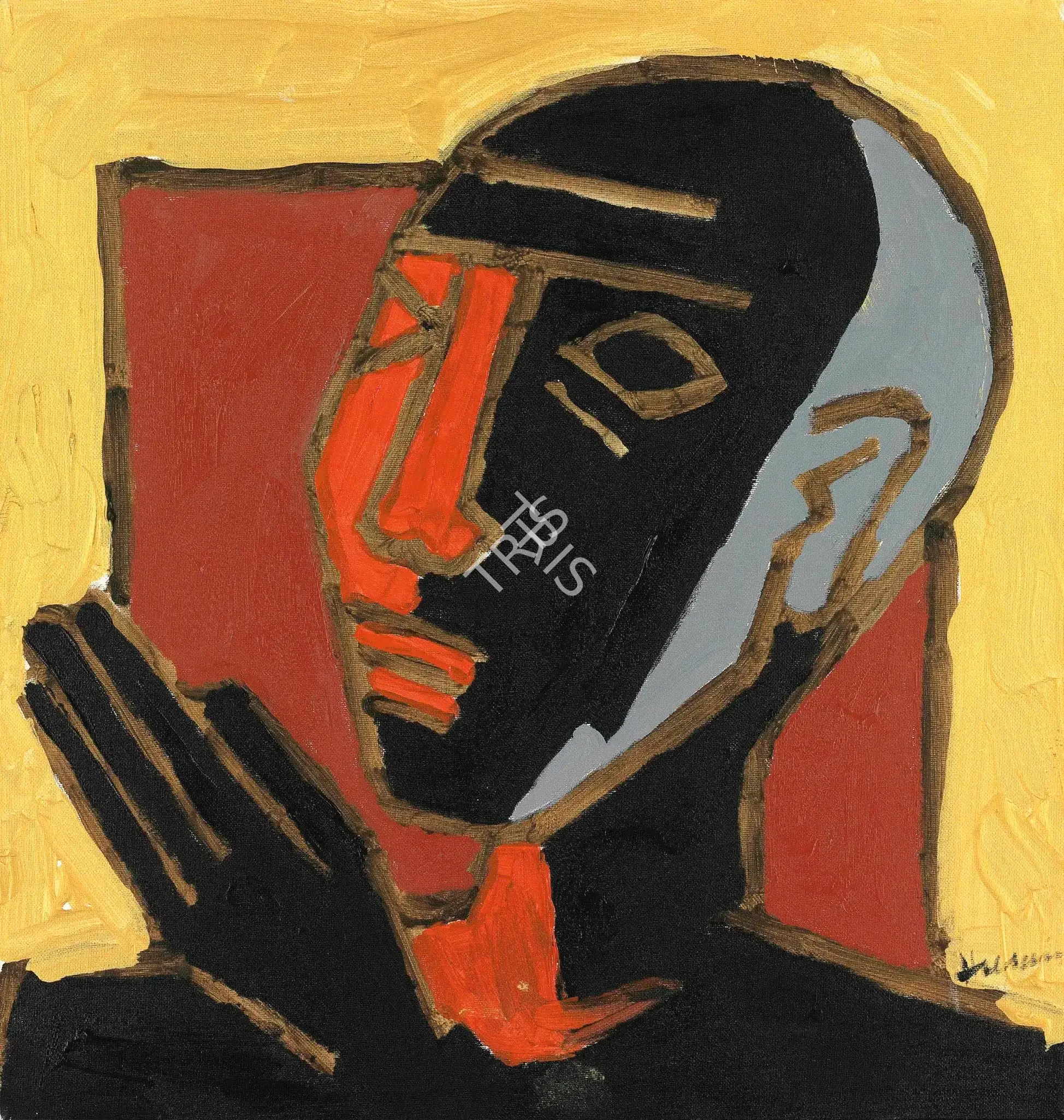 Husain, M.F. (Artist). South Indian Head, n.d. | Painting