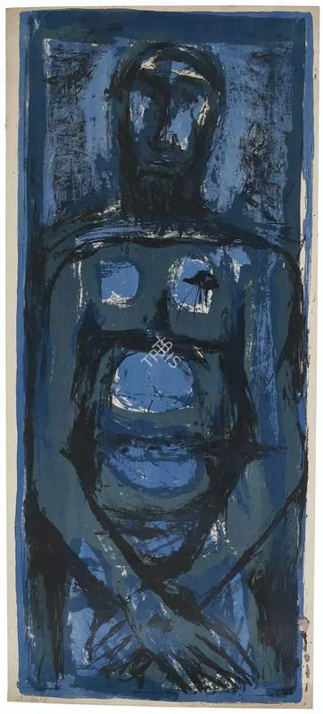 Mehta, Tyeb (Artist). Christ. Lithograph in colour, 1958 | Painting  | 00867167