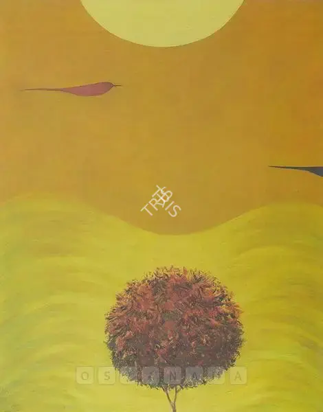 Swaminathan, J. (Artist). Mountain, Tree And Bird Series, n.d. | Painting