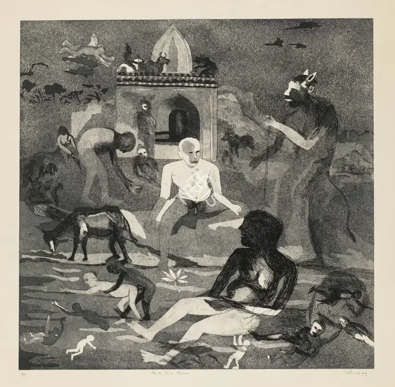 Khakhar, Bhupen (Artist). In the River Jamuna, 1992 | Graphic Art