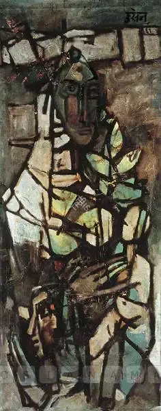 Husain, M.F. (Artist). Family, 1961 | Painting