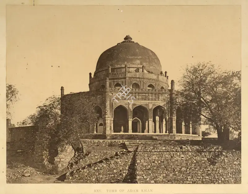 Shepherd, Charles (Photographer). Tomb of Adam Khan, near Qutub Minar, Delhi. Calotype print pasted on mount, n.d. | Antiquarian Photograph | Photography | 00115821