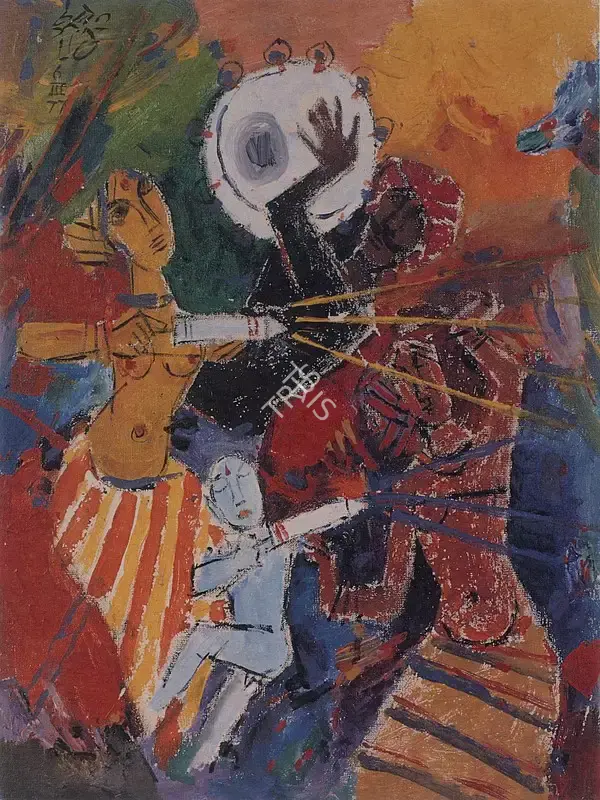 Husain, M.F. (Artist). Holi, 1977 | Painting