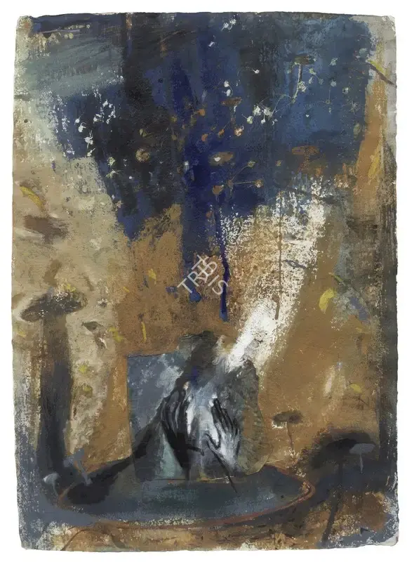 Roy, Indrapramit (Artist). Untitled (Hands). Mixed media on paper, n.d. | Painting | EconomicsArt | 00871950