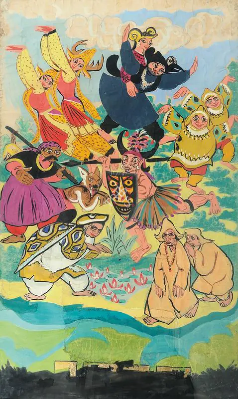 Chittaprosad (Artist). Folk Dance, early/mid 1950s | Painting