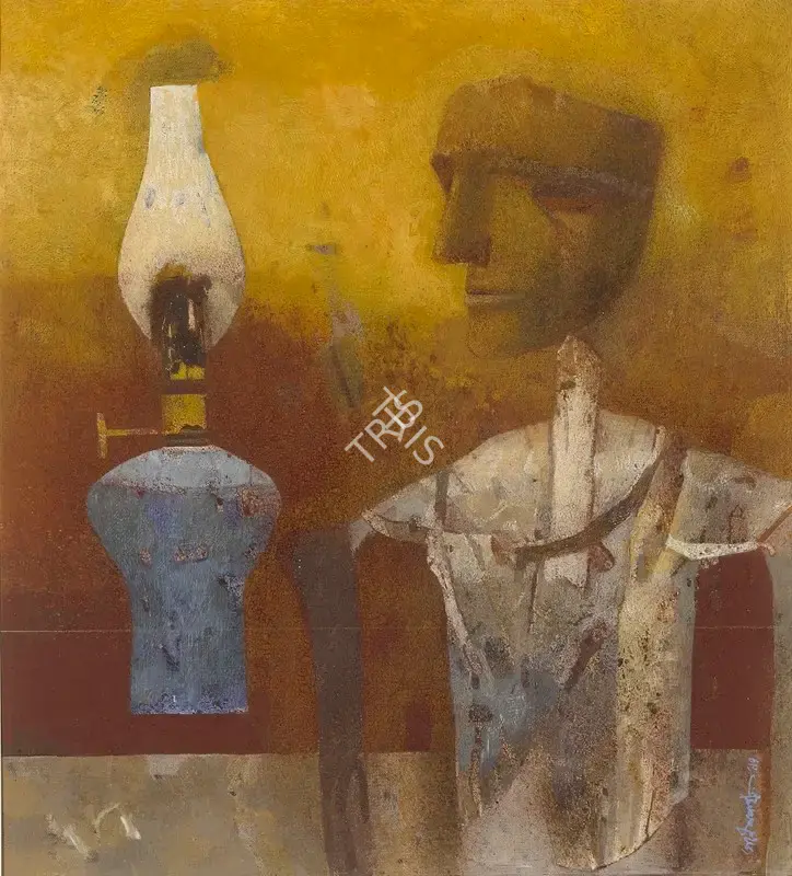 Pyne, Ganesh (Artist). Lamp and the Effigy, 1997 | Painting