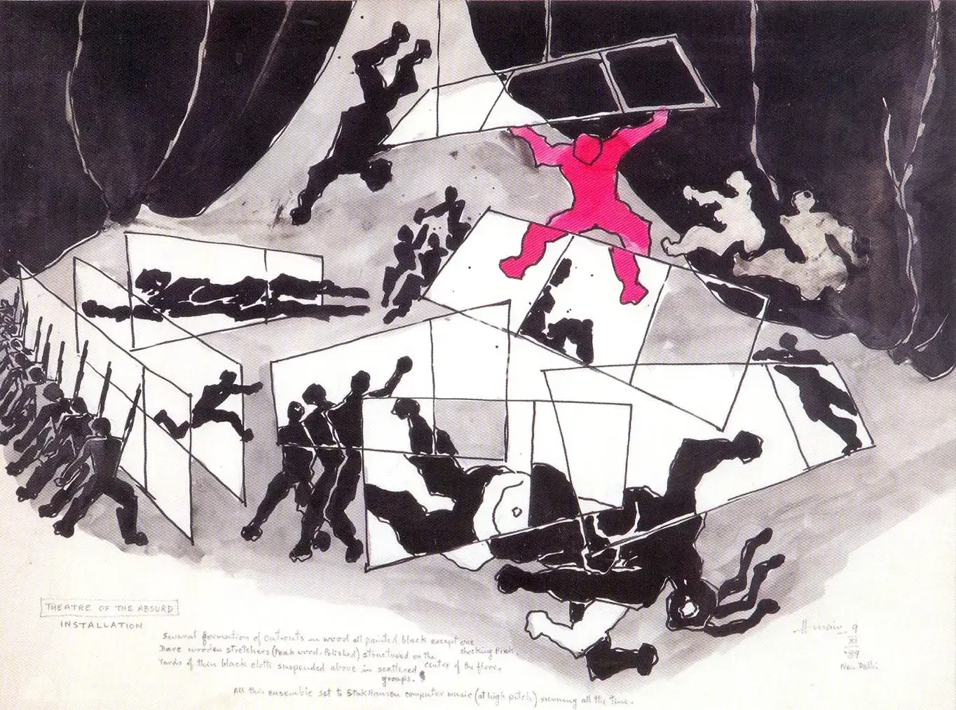 Husain, M.F. (Artist). Theatre Of The Absurd, 1989 | Painting