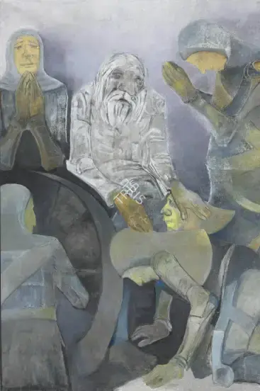 Khanna, Krishen (Artist). Blessings On A Battle Field, 1999 | Painting