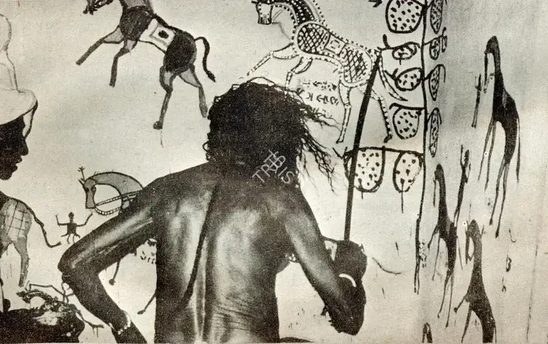 Jain, Jyotindra (Photographer). Badvo 'reading' Pithoro, n.d. | Contemporary Photograph