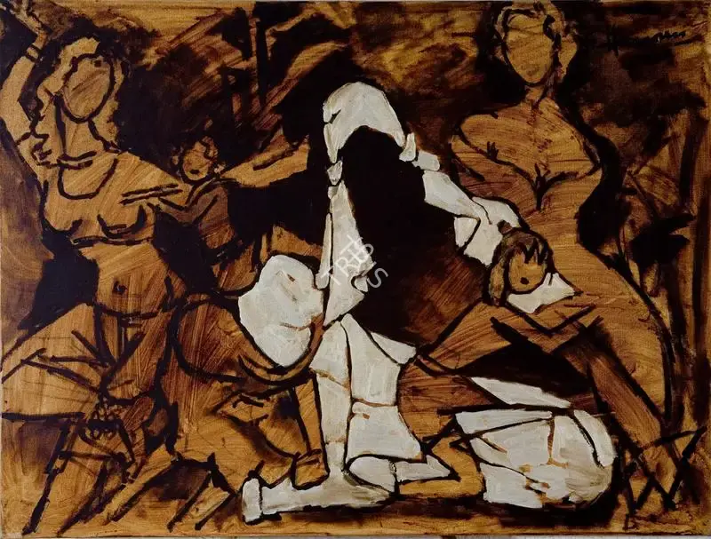 Husain, M.F. (Artist). Untitled (3 M's), c.2000s | Painting
