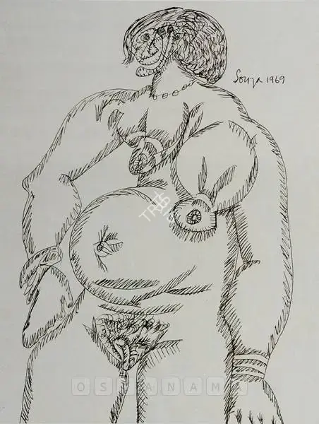 Souza, F.N. (Artist). Untitled, 1969 | Drawing