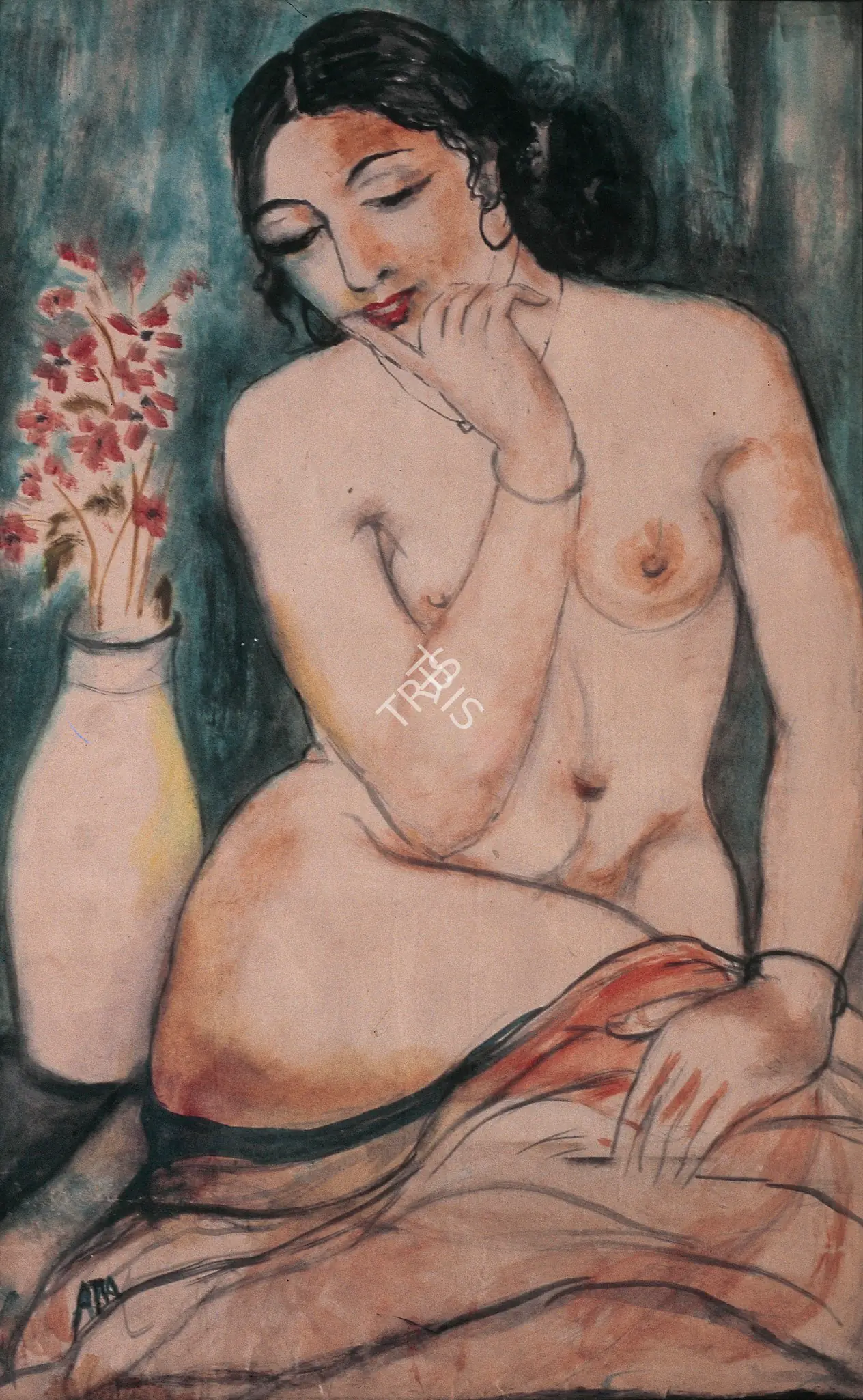 Ara, K.H. (Artist). Nude. Watercolour on paper, early 1960s | Painting | FineArts | 00375779