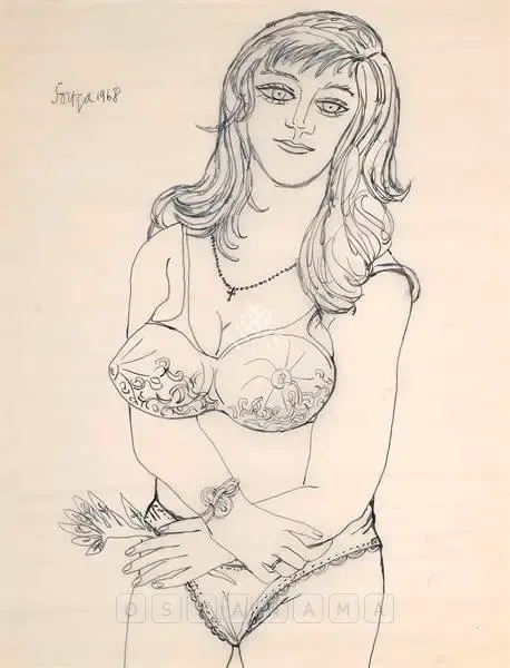 Souza, F.N. (Artist). Woman, 1968 | Drawing