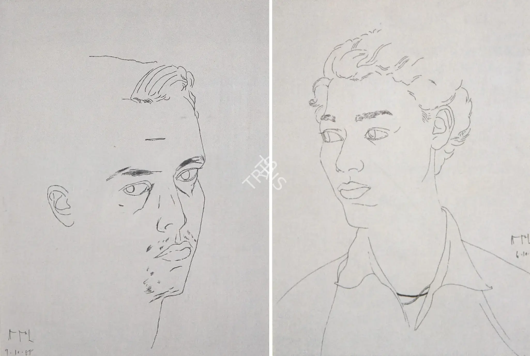 Dodiya, Atul (Artist). Atul (Self-Portrait), 1988 | Drawing