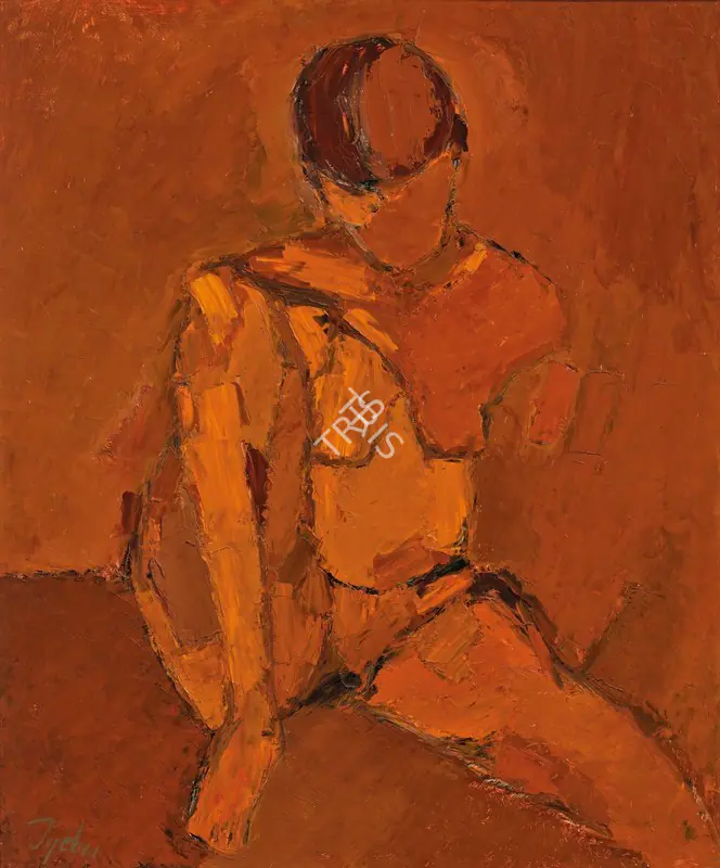 Mehta, Tyeb (Artist). Figure. Oil on board, 1961 | Painting | FineArts | 00547069