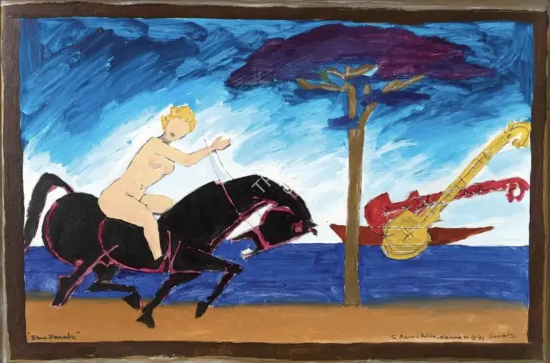 Husain, M.F. (Artist). Blue Danube, 1981 | Painting