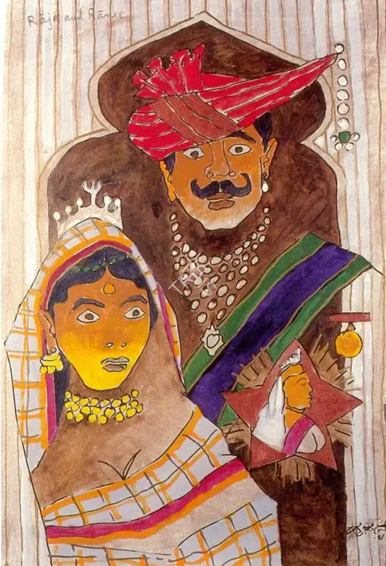 Husain, M.F. (Artist). Raja and Ranee, 1986 | Painting