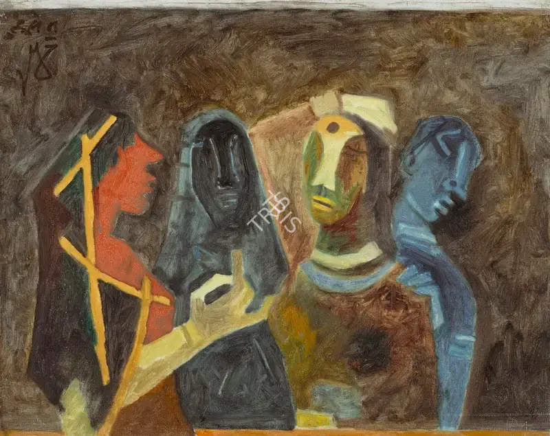 Husain, M.F. (Artist). A Question, 1969 | Painting