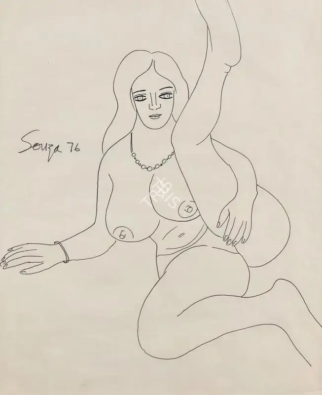 Souza, F.N. (Artist). Untitled (Woman), 1976 | Drawing