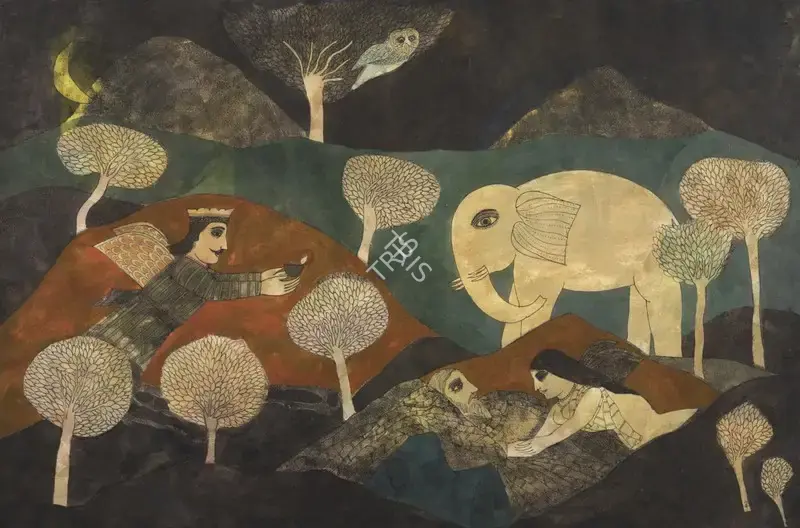Narayan, Badri (Artist). The Raag Deepak, 1994 | Painting
