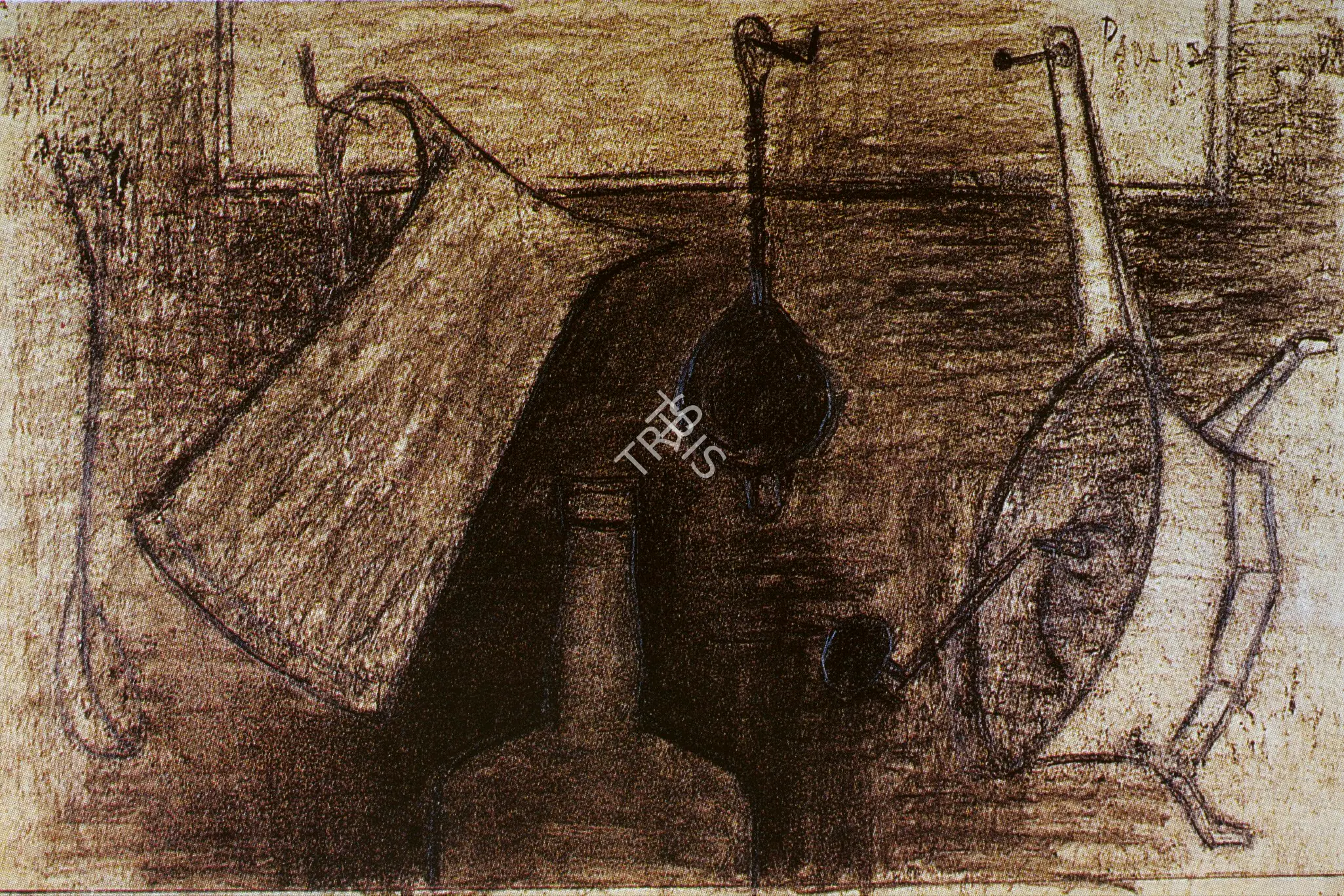 Padamsee, Akbar (Artist). Still-Life: Utensils Series. Charcoal on paper, 1956 | Drawing | FineArts | 00375782