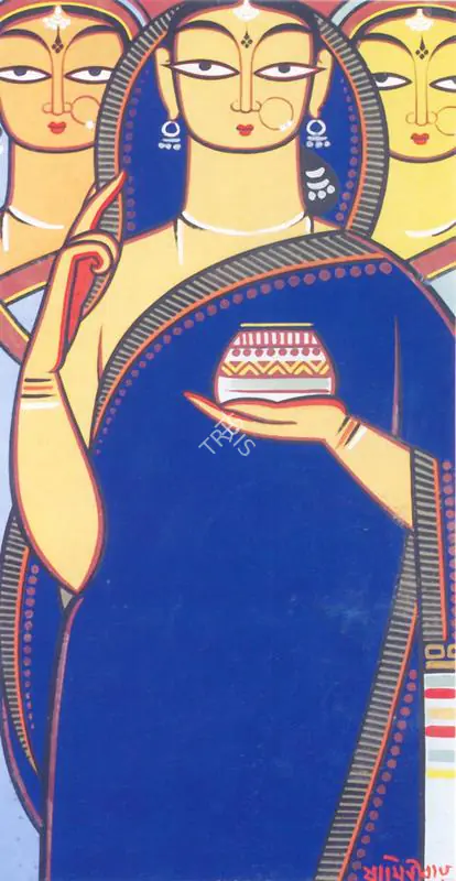 Roy, Jamini (Artist). Three Ladies, n.d. | Painting