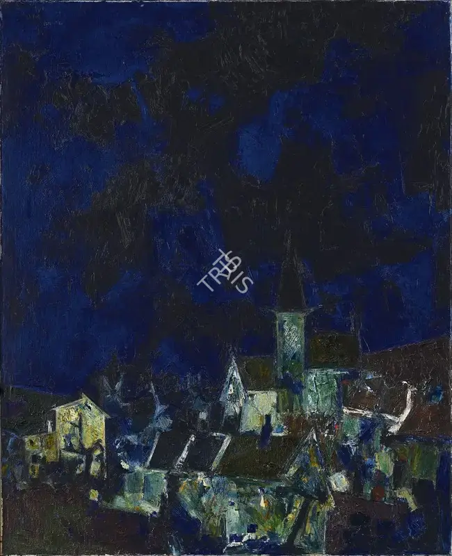 Raza, S.H. (Artist). Village, 1956 | Painting