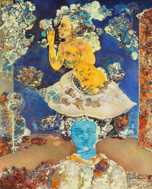 Burman, Sakti (Artist). Untitled. Mixed media on canvas, c.1970s | Painting | FineArts | 00330999