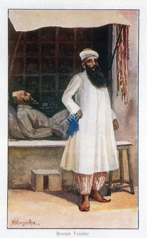 Dhurandhar, M.V. (Artist). Borah Trader. Watercolour, Circa 1905 | Marg, 1997 | Painting | FineArts | 00675194