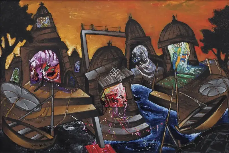 Parekh, Manu (Artist). Untitled. Acrylic and dry pastels on board, 2004 | Painting | FineArts | 00577153