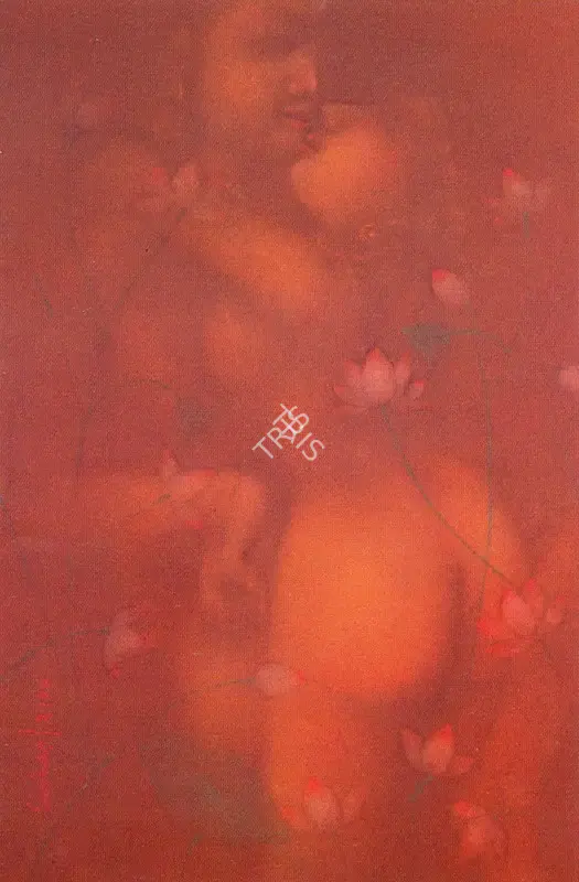 Roy, Suhas (Artist). Mistress of the Moon-9. Mixed media on toxiboard, 2000 | Painting | FineArts | 00372641