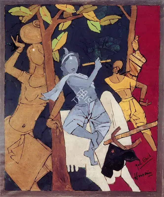 Husain, M.F. (Artist). Madhuri as Yashoda (Makhan Chor), n.d. | Painting
