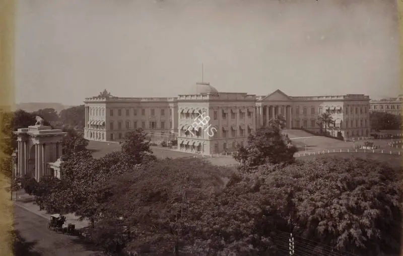 Bourne, Samuel (Photographer). Government House. Calcutta - From the album 'India Ceylon and Egypt 1901-1902'. Albumen Print pasted on mount, c.1865-1866 | Antiquarian Photograph | Photography | 00115502