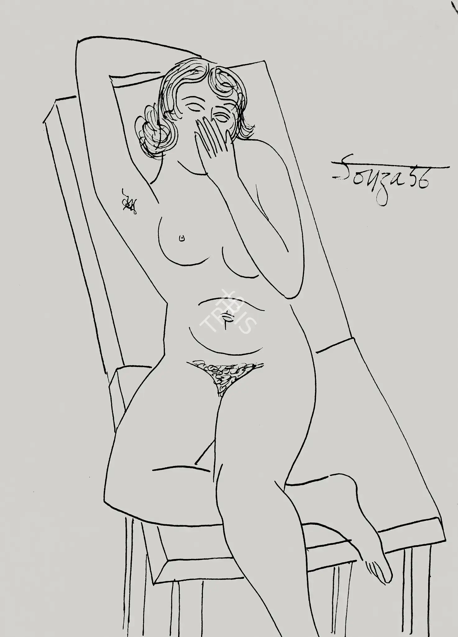 Souza, F.N. (Artist). Untitled, 1956 | Drawing