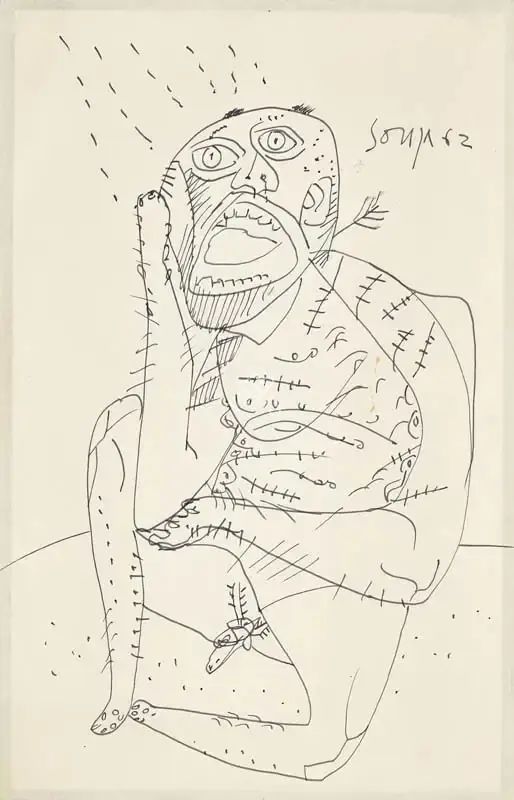 Souza, F.N. (Artist). Untitled (Study for hunger), 1962 | Drawing