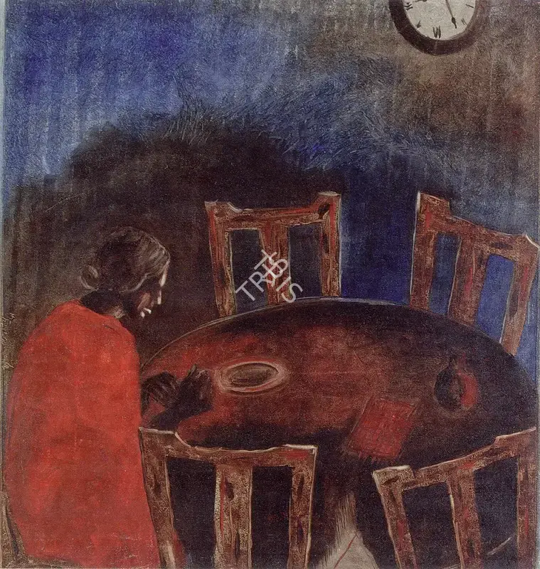 Arakkal, Yusuf (Artist). The Dining Room. Acrylic on canvas, 1991 | Painting  | 00876679