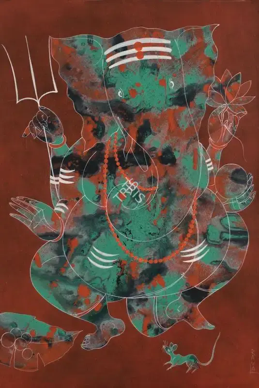 Raval, Rasik D. (Artist). Ganesha, n.d. | Painting