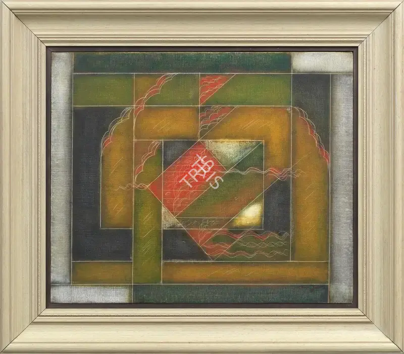 Narayanan, Akkitham (Artist). Untitled (Abstract). Oil on canvas, framed, n.d. | Painting | FineArts | 00604156