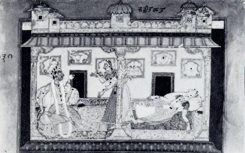Sher-Gil, Amrita (Artist). Detail of Basohli Miniature. n.d. | Marg, March 1972 | Painting | FineArts | 00674476