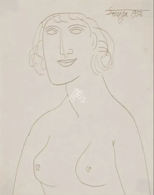 Souza, F.N. (Artist). Untitled, 1956 | Drawing