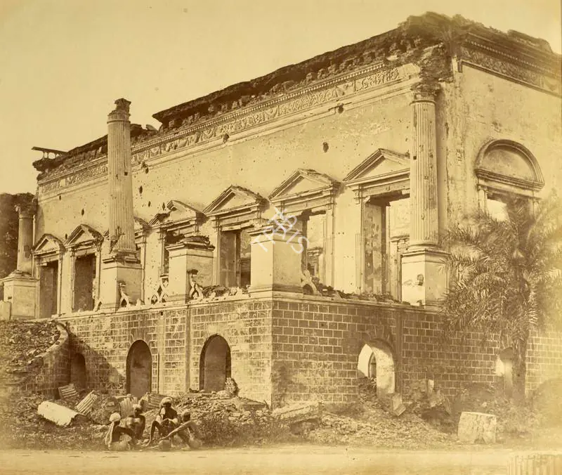 Beato, Felice (Photographer). The Bank, Delhi - India after Mutiny. Albumen print hinged on thin paper, 1858-1859 | Antiquarian Photograph | Photography | 00116306