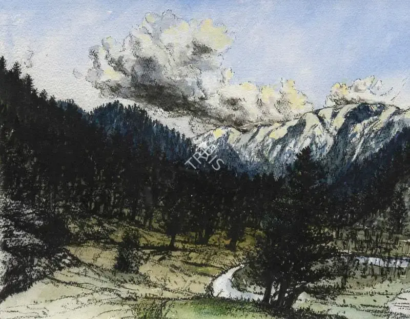 Chopra, Nikhil (Artist). Lands, Waters and Skies: Imagined Mountains, 2018 | Painting