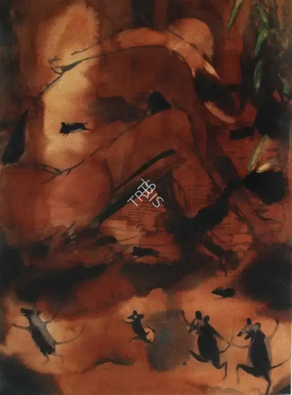 Dodiya, Atul (Artist). Bapu - Planting. Watercolour on paper, 1997 | Painting | FineArts | 00599315